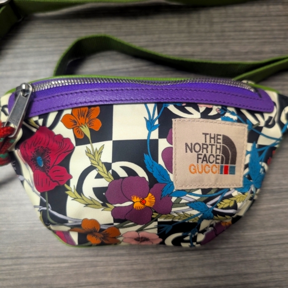 Pristine Rare Gucci X North face Floral Bum Belt Bag